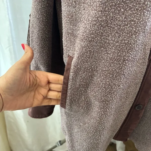 Free People North Star Shacket Oversized Textured Utility Jacket Rosewood - Image 7