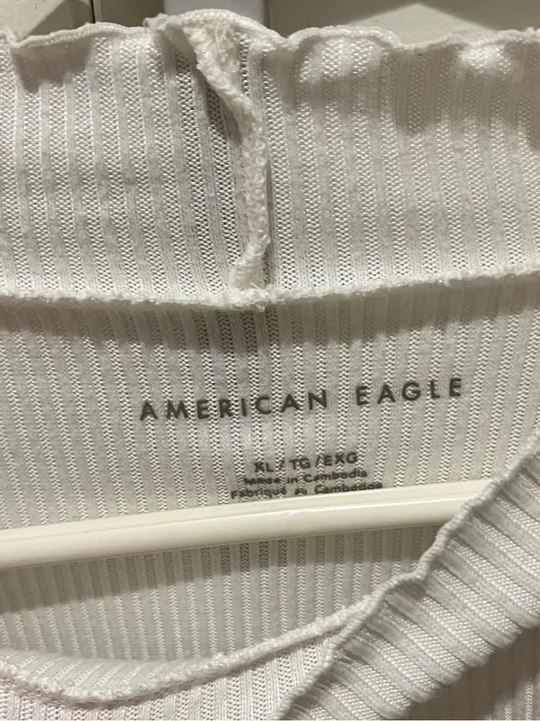 American Eagle XL ribbed white top. Barely used - Image 3