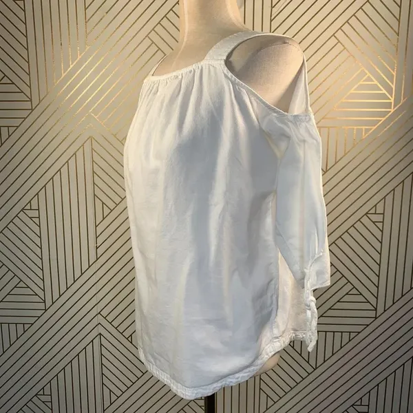 Madewell Cold Shoulder Top in‎ White Wash - Image 5