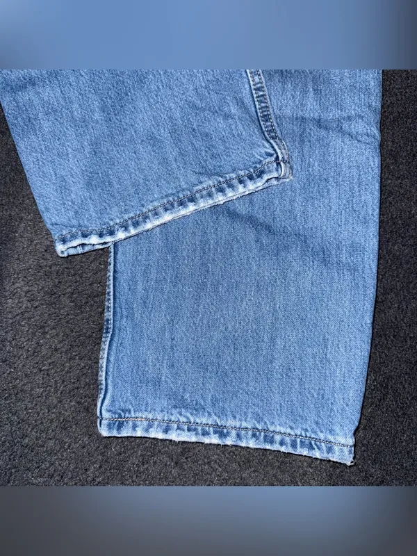 Levi’s Low Pro Straight Jeans Relaxed Slouchy Womens Sz 30 Distressed Blue Denim - Image 7