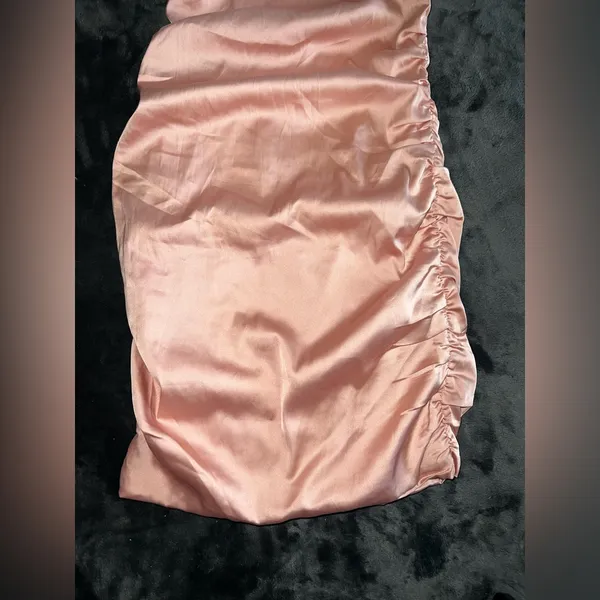 Oh Polly Sweetener Backless Ruched Satin Mini Dress Size 4 - Image 8