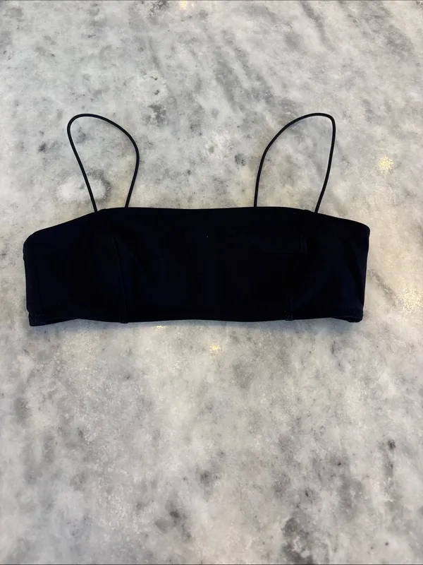 Reformation Monaco Black Strappy Bandeau Bikini Top - Women - Image 2