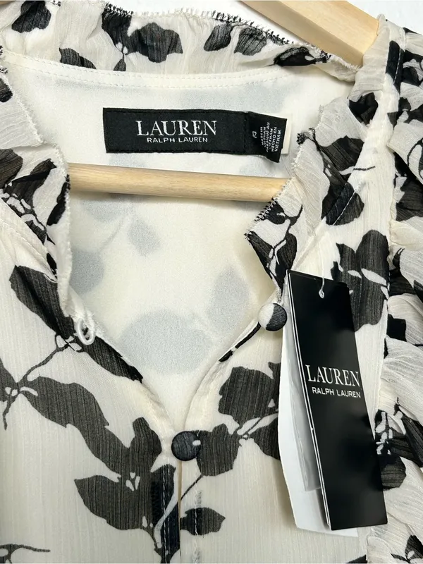Lauren Ralph Lauren Floral Ruffle Trim Dress - Image 9