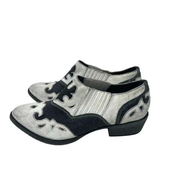 Matisse Steely Leather Ankle Boot White & Black‎ Size 8.5 - Image 8