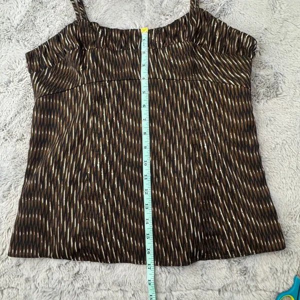 Banana‎ Republic Womens Brown Ikat Print Empire Waist Camisole Top Size 8 Zip - Image 9