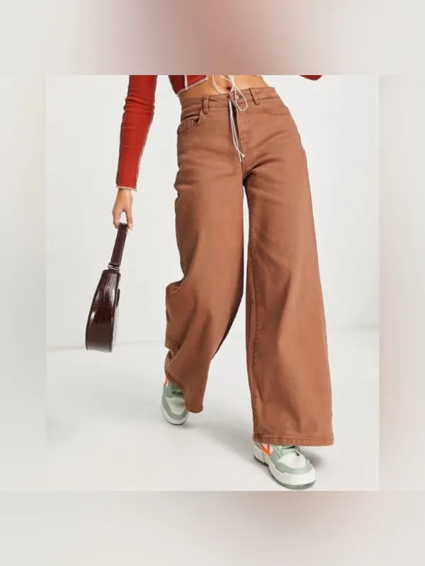 NWOT Free People We The Free CRVY Gia Wide-Leg Jeans - sand dune mauve - 27 - Image 10