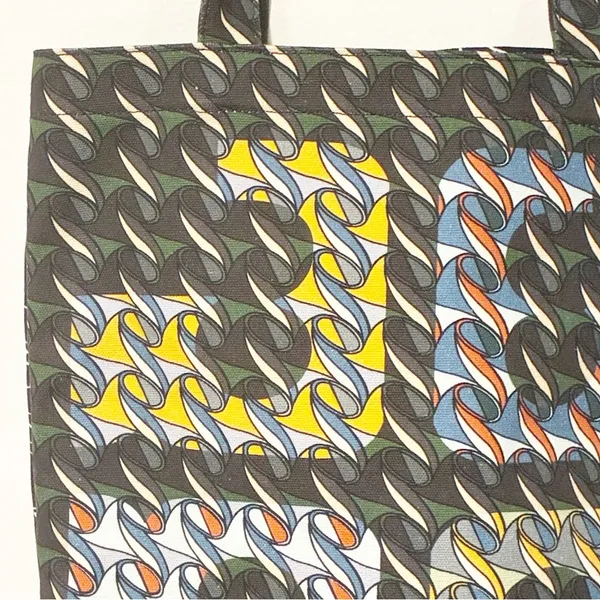 Tory Burch Printed Canvas Tote‎ Black Goose Ribbon Bag Travel - Image 2