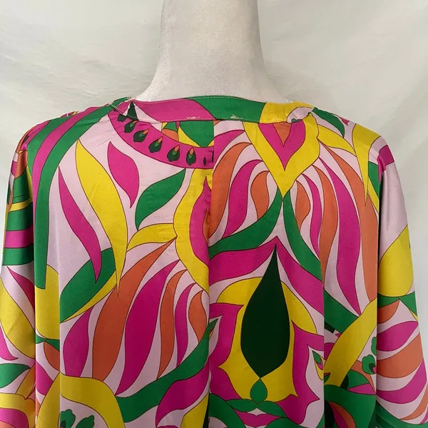 Umgee Tunic Kimono Womens Top L Pink Hippie Retro Festival Boho Resort Oversize - Image 7