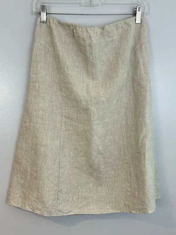 DISSH Daphne Linen Strapless Mini Dress with Pockets Size 6 Natural Oatmeal - Image 2