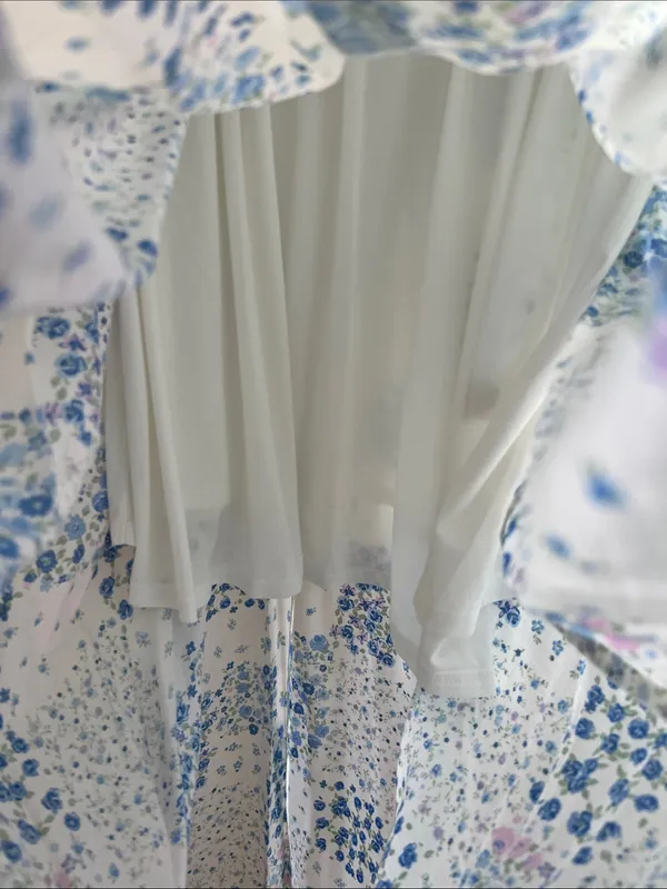 Floral Sleeveless Corset Front Tie Midi Dress Large - Image 12