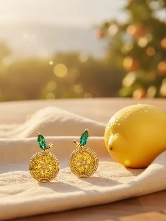 Lemon Drop Earrings Gold - Image 8