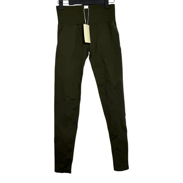Halara OneForm Seamless Flow Mid Rise Tummy Control Leggings Green Small NEW - Image 3