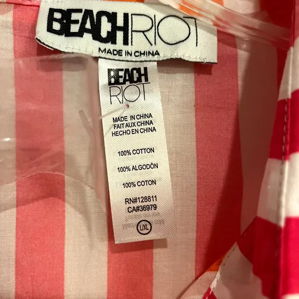 Beach Riot Shirt Alex Sunset Stripes Button Down Swim Cover Up L/XL NWT - Image 5