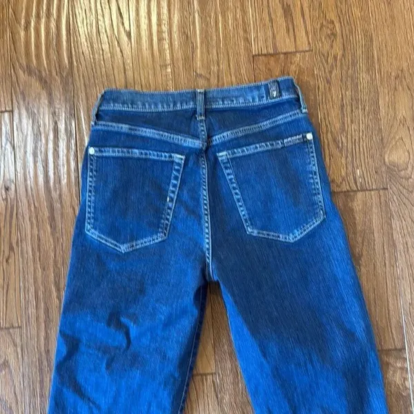 7 for all mankind Josephine high rise straight crop chewed hem jeans 27 - Image 12