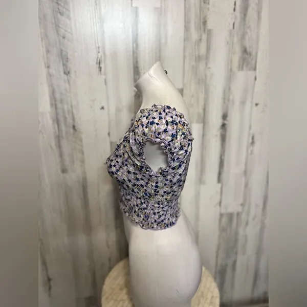 Floral crop top Purple Size XS - Image 2