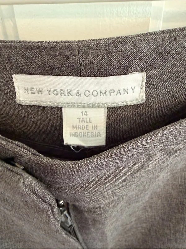 New York & Company Gray Straight Leg Dress Pants Women’s 14 Tall - Image 3