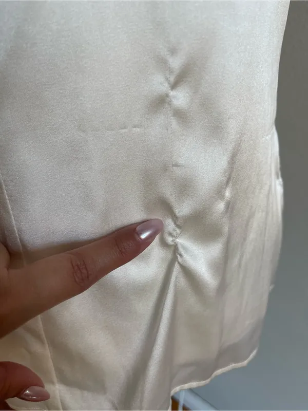 Cache Ivory Satin Beaded Tank Top - Image 5
