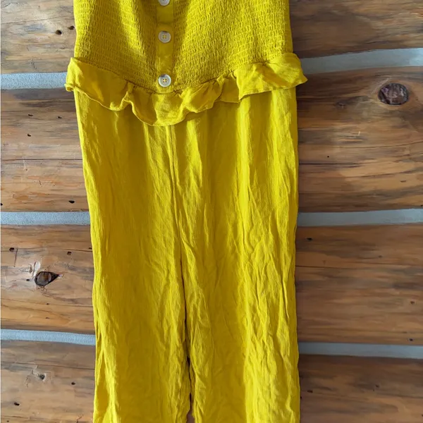 Loft Smocked Strapless Cropped Jumpsuit size XXL - Image 3