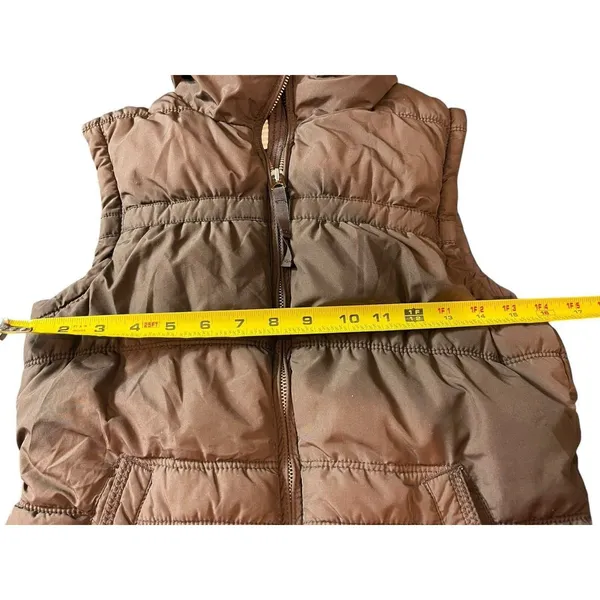 American Eagle Chocolate Brown Puffer Full Zip Vest S - Image 6