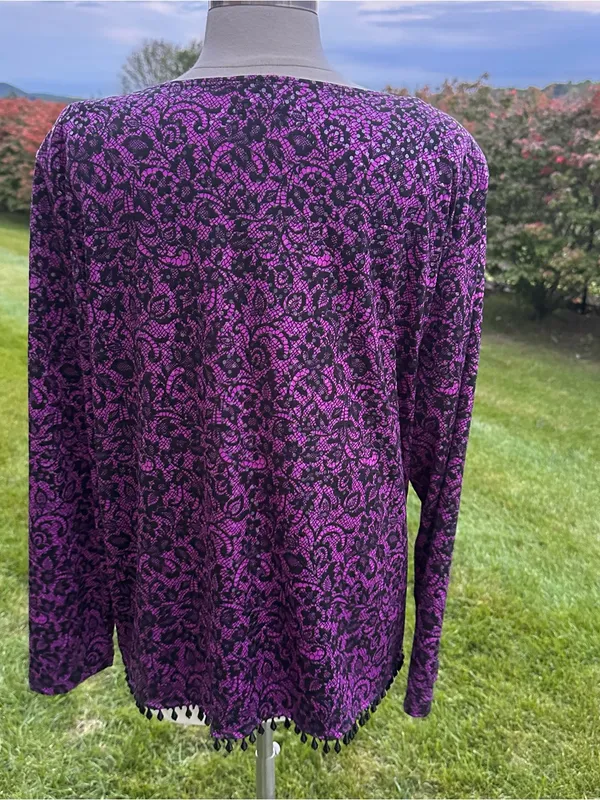 MSK Open Front Vintage Cardigan Evening Jacket Purple Size undefined - Image 7