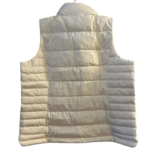 Lands’ End Women's Ivory Down Puffer Vest Size L Petite Lightweight‎ Casu… - Image 2