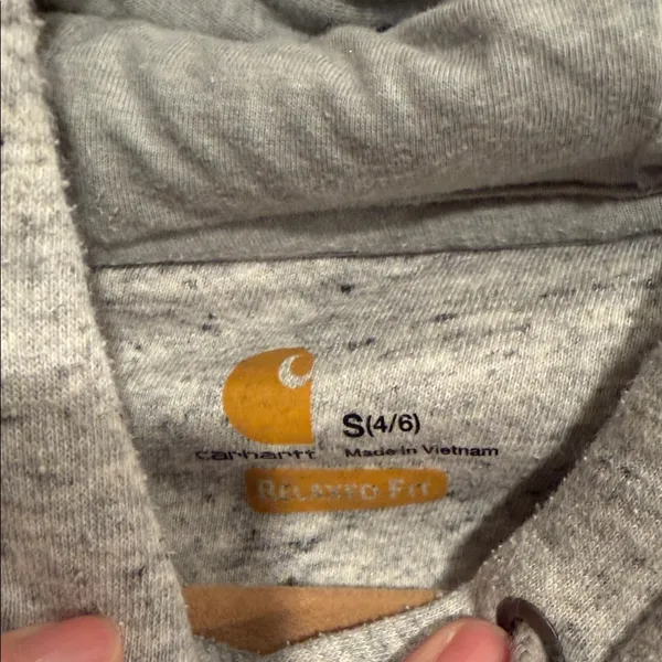 Carhartt Women's Heather‎ Gray Logo Hoodie - Image 8