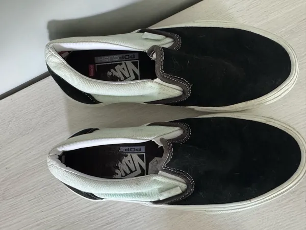 M3.5 W5 VANS Sneakers POP CUSH Slip On Skateboarding MINT GREEN BLK - Image 2