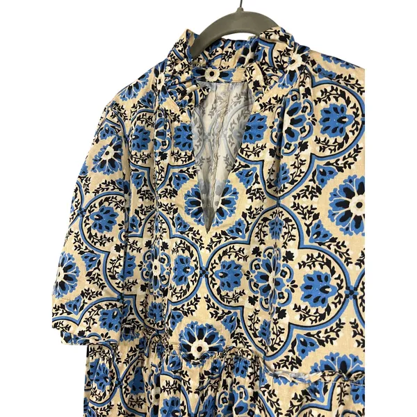 Tuckernuck Golden Medallion Crawford Dress Size Large Blue Cotton Mini - Image 6