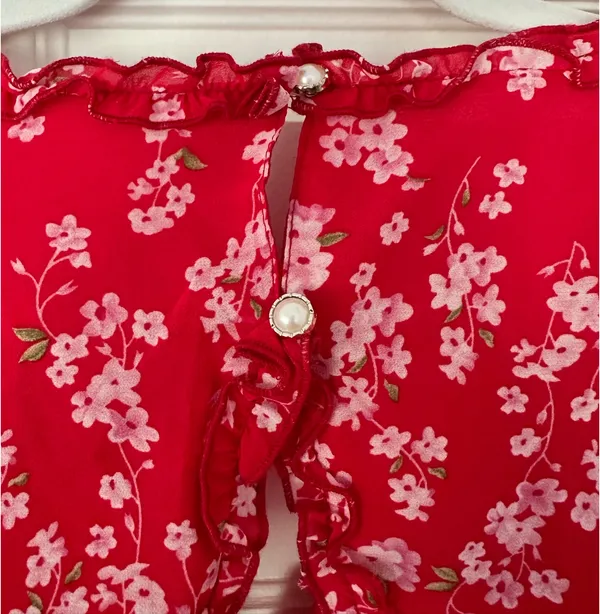 Red Floral Dress - Image 4