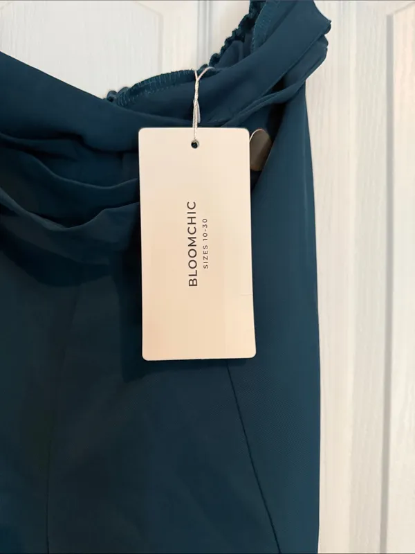 BloomChic High-Waist Teal Wide Leg Pants - Image 2