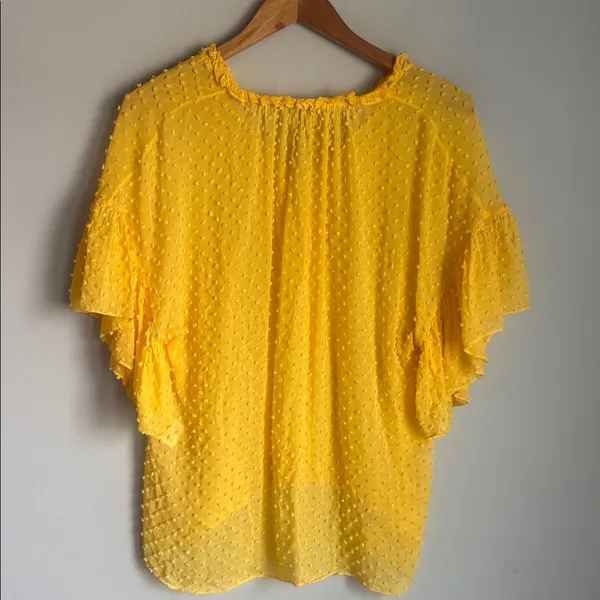 Alice + Olivia Julius flutter sleeve blouse Medium - Image 3