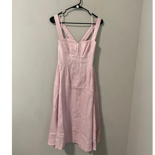 New Reformation Roma Linen Dress Cherry Blossom, Light Pink Size 0 - Image 2