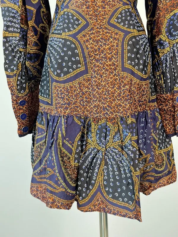 NWOT FARM Rio Floral Paisley Ruffles Mini Dress Glam Boho Long Sleeve Size XS - Image 7