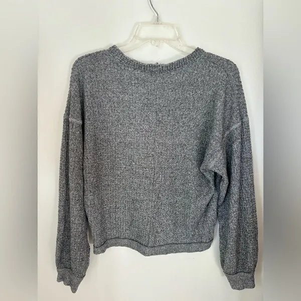 American Eagle Soft & Sexy Plush Henley Crop Top Gray Size XS/S - Image 9