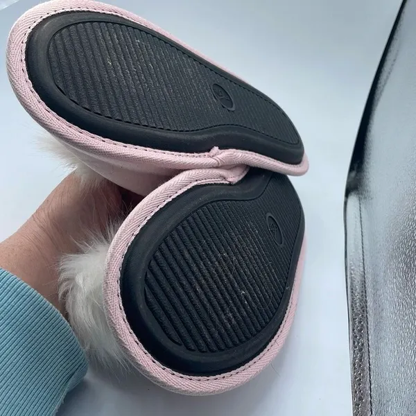 Victoria’s Secret size large pink slippers tradwife, faux fur , princess - Image 2