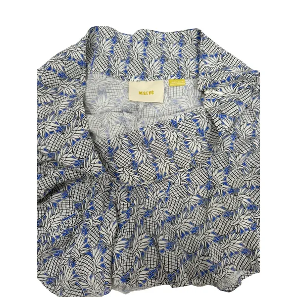 Maeve Anthropologie Pineapple Print Ruffle‎ Hem Shorts Blue White Women Size 0 - Image 5