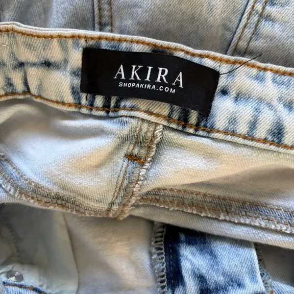 Akira Cargo Denim Flare Jeans Size 11 29 Acid‎ Wash Baddie Streetwear - Image 7