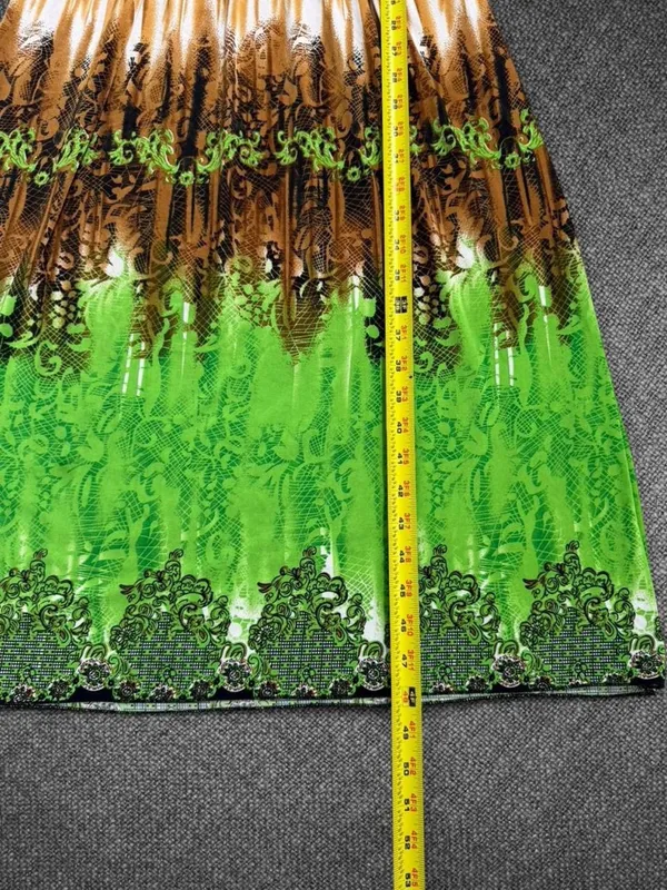 Green And Brown Patterned Maxi Dress Size M - Image 7