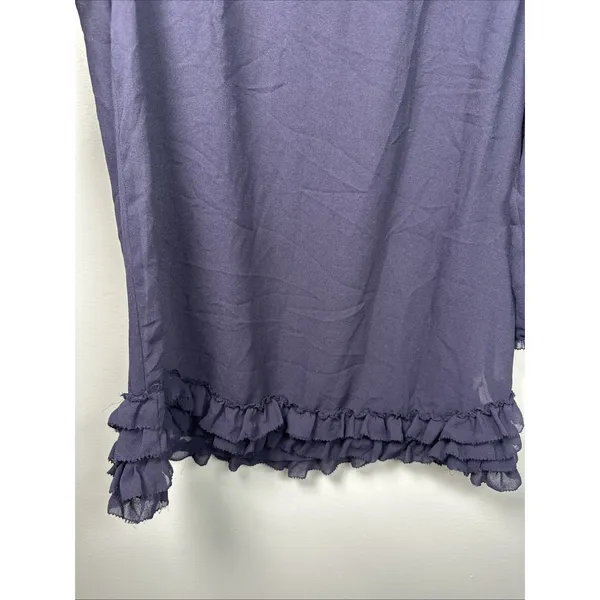 NWT Gap 2009 Top Womens Medium Blue Sheer‎ 3/4 Sleeve Blouse Lightweight - Image 12