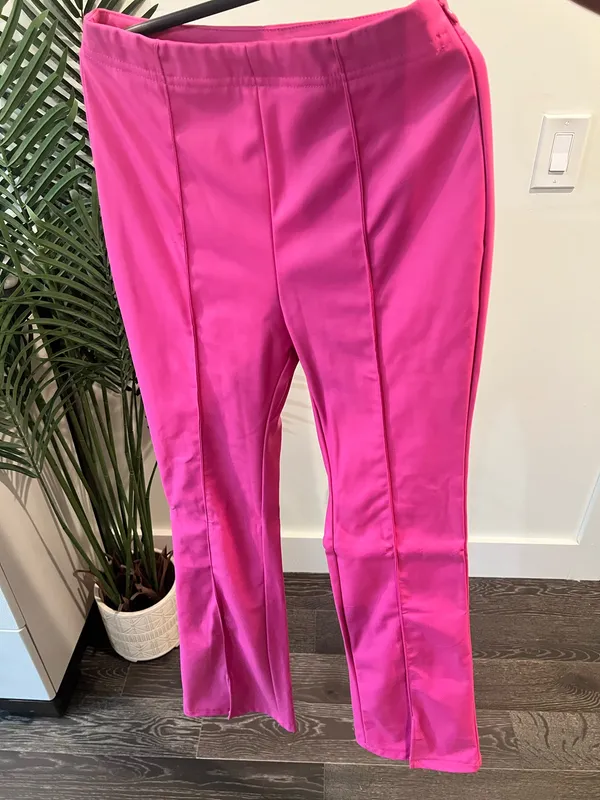 Hot Pink Satin Pants Size XS - Image 5