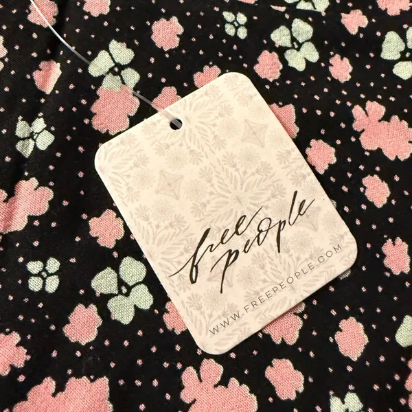 Free People Floral Mini‎ Slip Skirt NWT Black Motif Pink Ditsy Print Size 4 - Image 7