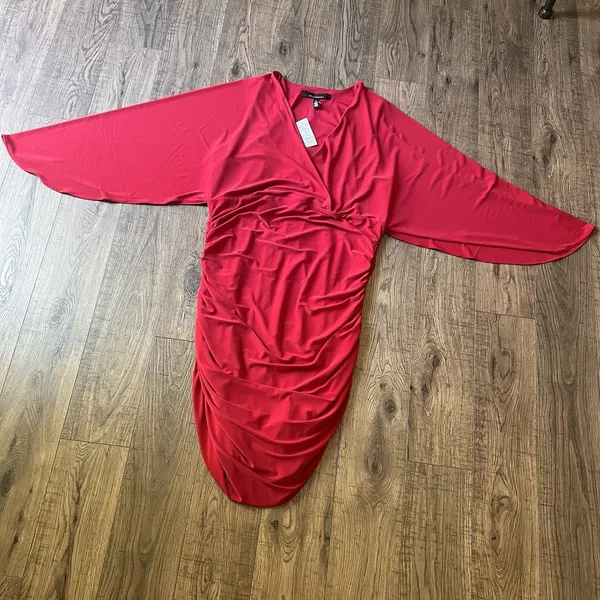 white house black‎ market dress XL Ruched Red - Image 6