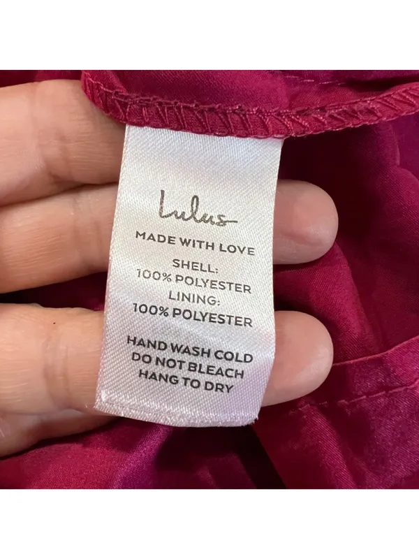 Lulus One Shoulder Asymmetric Satin Cocktail Party Midi Dress Red Size XS NWOT - Image 9