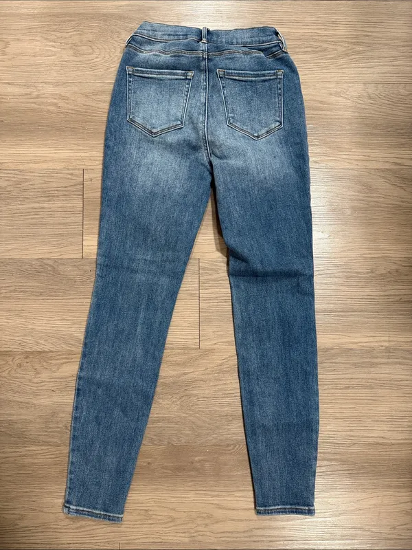 PACSUN High Rise Jegging in Medium Blue with Dark Patch Size 25 - Image 2