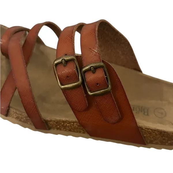 Björndal Sami Cognac Brown Strappy Cork Arch Support Slip on Sandals Sz 7 - Image 11