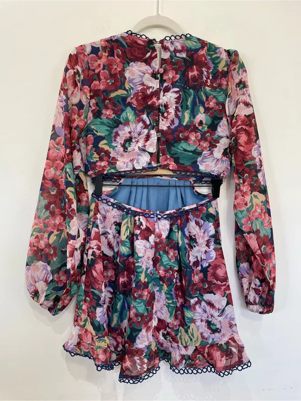 NWT SHOWPO Karmella Floral Cutout Mini Dress Romantic Summer Dress Size 4 - Image 5