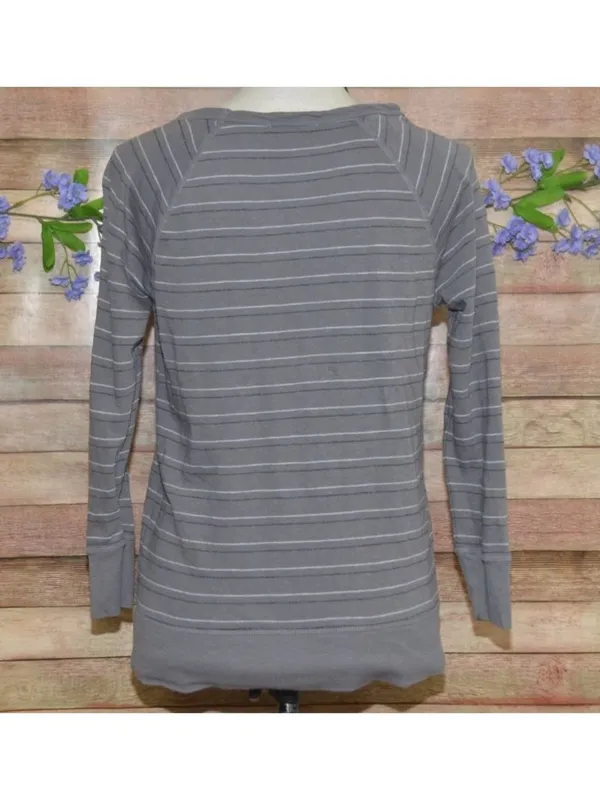 Standard James Perse Sweatshirt Size 1 S Gray Stripe Supima Cotton Made USA - Image 6