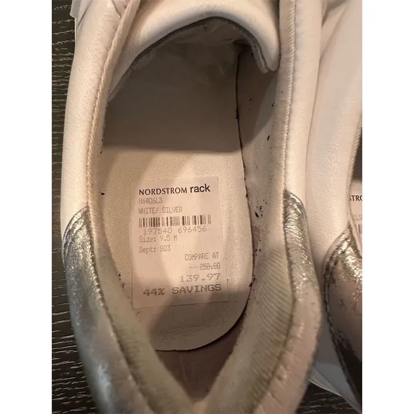 Vince Women's White Leather Lace-Up Sneakers Size 9.5 Casual Fashion - Image 9