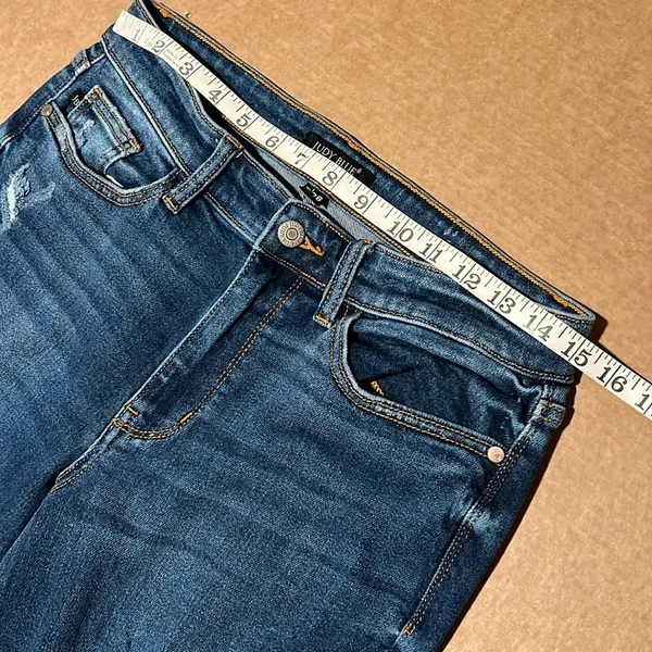 Judy Blue Mid-Rise Straight Leg Distressed Dad Jean, size 28 - Image 4