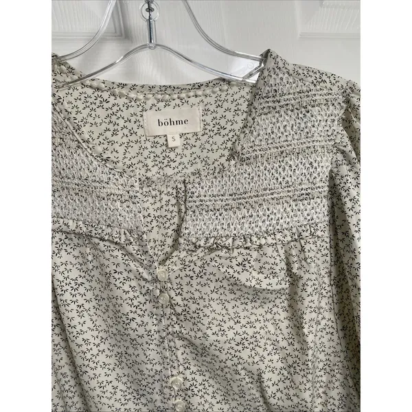 Bohme Blouse Size Small Womens‎ Smocked Blouse Cottagecore Feminine - Image 5